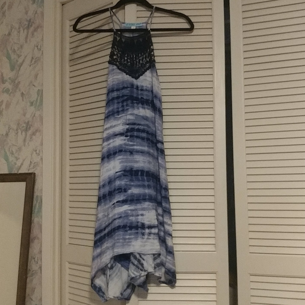 Blue and White Beachy Tie-dye dress